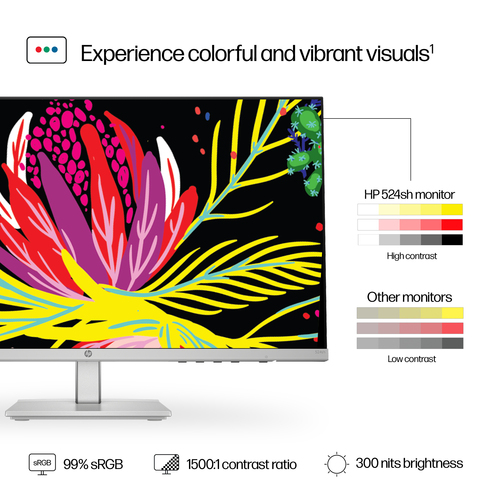 HP Series 5 23.8 inch FHD Height Adjust Monitor 1920 x 1080pixels Full HD Silver