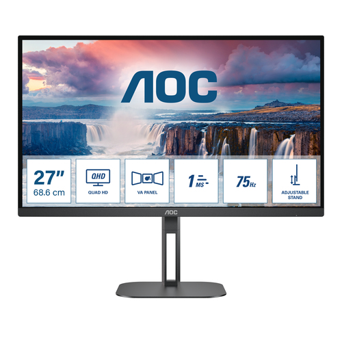 AOC V5 (Q27V5N/BK) 27", 2560 x 1440 pixels, Quad HD, LED Monitor