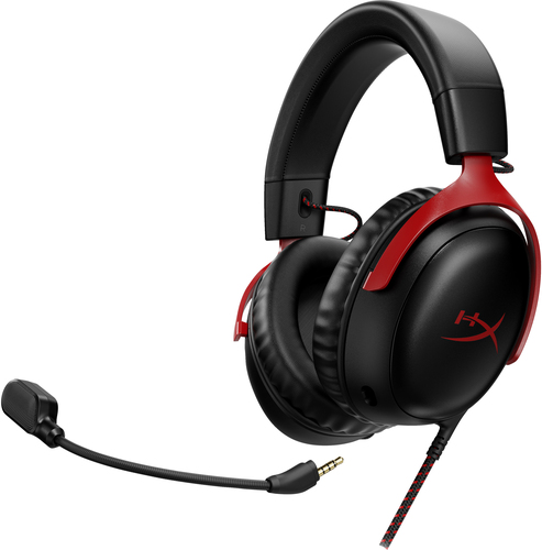 HyperX Cloud III - Gaming Headset (Black/Red), Wired, Gaming, Black & Red Headphone