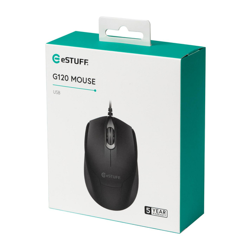eSTUFF (GLB213002), Ambidextrous, Optical, USB Type-A, 1200 DPI, Mouse