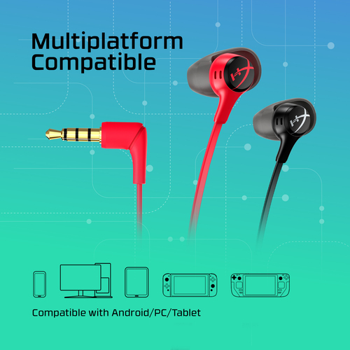 HyperX Cloud Earbuds II Wired, 20 - 20000 Hz, Gaming Headset, Black