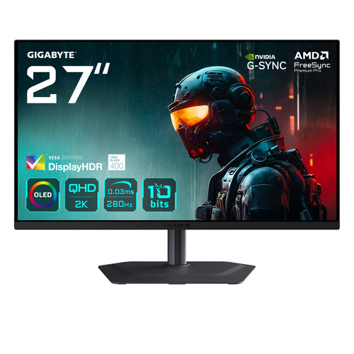 GIGABYTE MO27Q2A 27” OLED 2K QHD, 2560 x 1440 pixels, Gaming Monitor