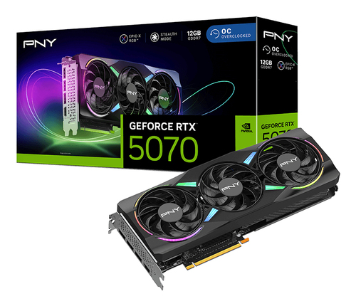 PNY GeForce RTX 5070 EPIC-X RGB OC ARGB 12GB GDDR7 Triple Fan Graphics Card
