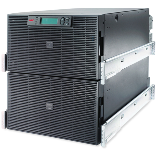 APC Smart-UPS RT 20kVA rear view showing 2 IEC jumpers and 8 C19 outlets