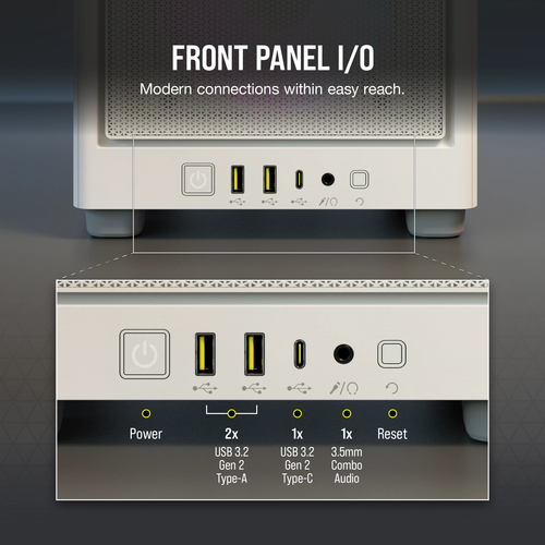 Corsair 2000D RGB Airflow, (SFF), Mesh, Tempered glass, Mini-ITX PC Case