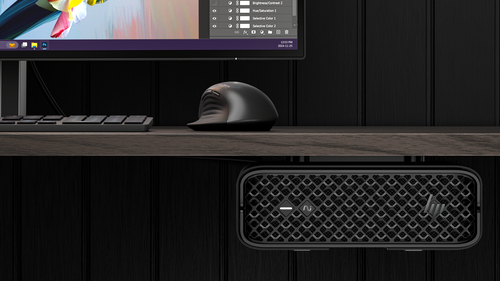 HP Z2 Mini G1i black workstation with Intel Core Ultra 7 265K processor for AI and 3D workflows