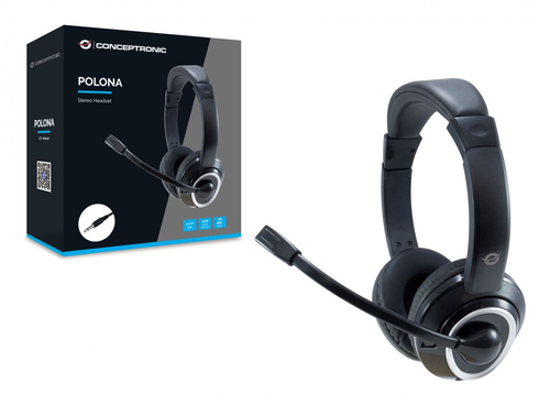Conceptronic (POLONA02B), Wired, 20 - 20000 Hz, Gaming, Headset/Headphones, Black