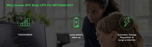 APC Back-UPS Pro 1.5 kVA Tower UPS, 865W, Line-Interactive, Sine Wave