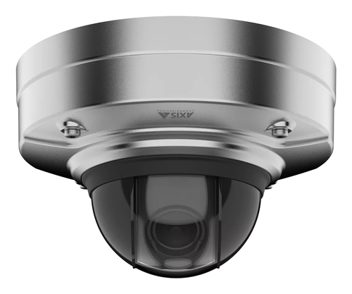 Weatherproof Axis PTZ network camera installed for outdoor security monitoring