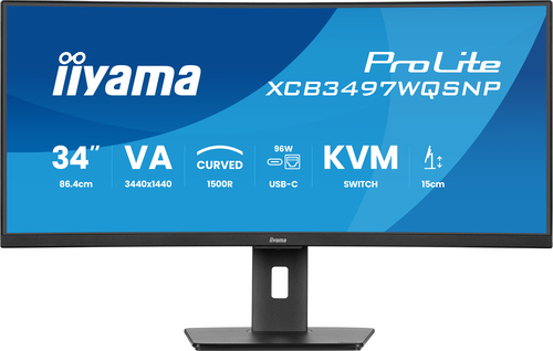 iiyama ProLite, 34’’ UltraWide Quad HD curved monitor - LED, Black