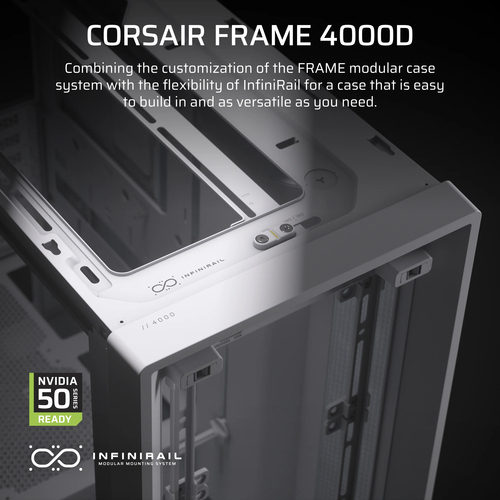 Corsair FRAME 4000D, Plastic, Steel, Tempered glass, Gaming Midi Tower PC Case