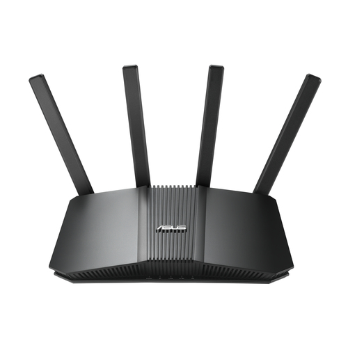 ASUS RT-BE55 dual-band Wi-Fi 7 tabletop router with Ethernet LAN in black