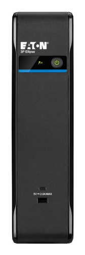 Eaton 3P Ellipse 1.3kVA tower UPS side view with AC outlets