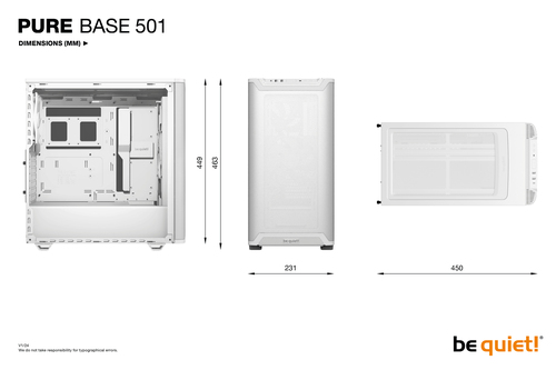 be quiet! PURE BASE 501 Airflow, ATX, micro ATX, Mini-ITX, Steel Midi Tower Case