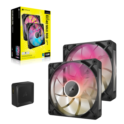 Corsair iCUE LINK RX140 MAX RGB 14 cm, 300RPM -1600RPM, CO-9051036-WW Black
