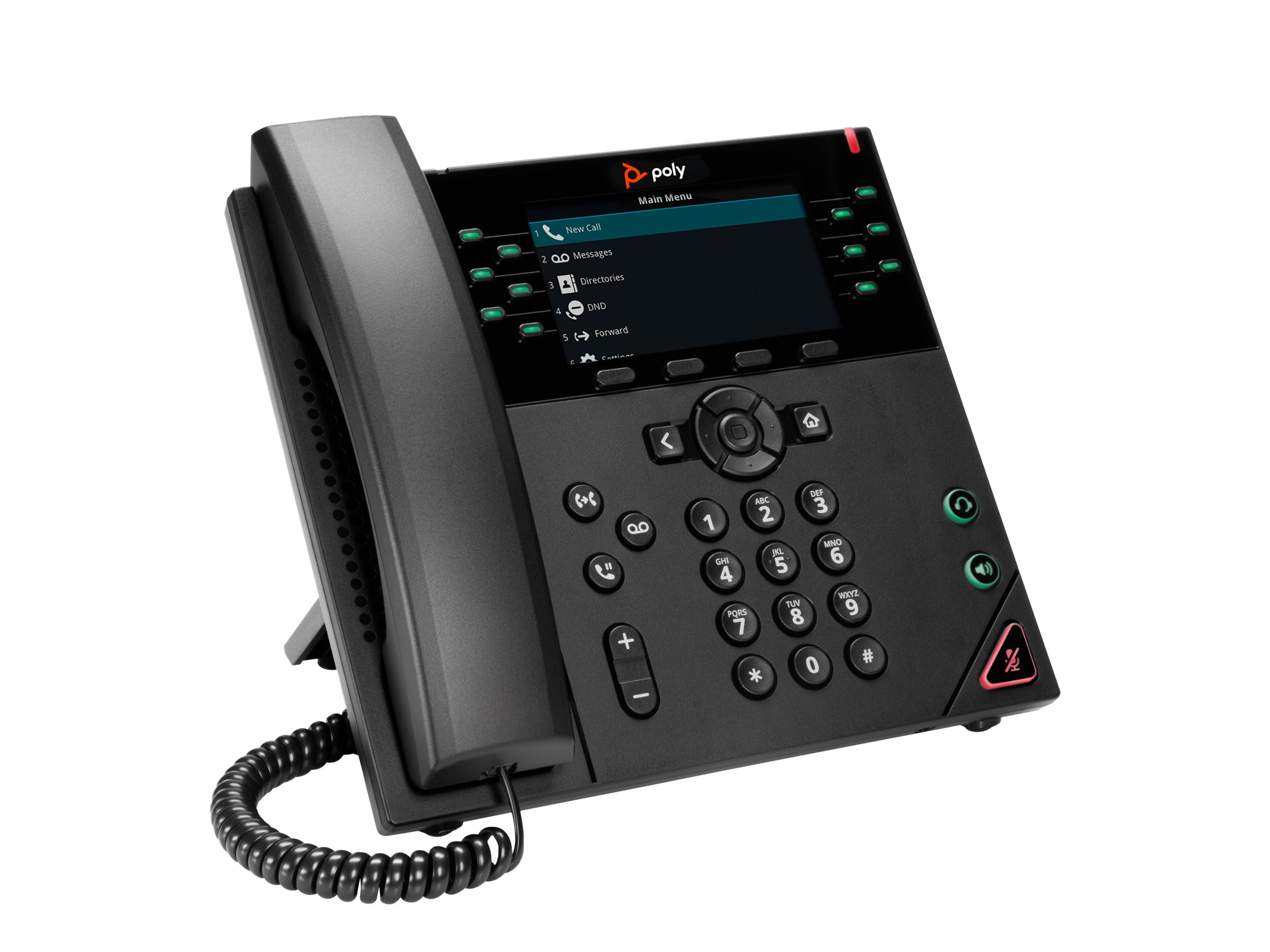 POLY VVX 450 12-Line PoE IP Phone Black LCD Display
