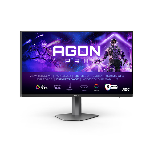 AOC AGON PRO (AG276QZD2), (26.7"), 2560 x 1440 pixels, QHD, QD-OLED Monitor