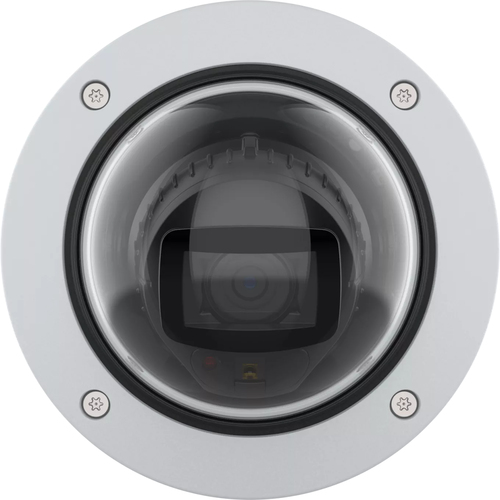 Close-up of Axis P3278-LV dome camera showing optimized IR LEDs and lens