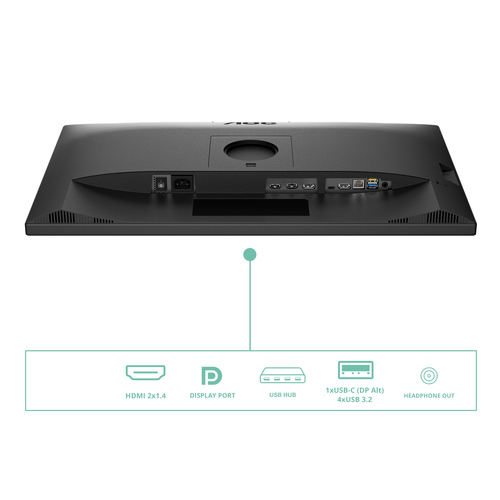 AOC (Q27P3CW), 68.6 cm (27"), 2560 x 1440 pixels, Quad HD, LED Monitor