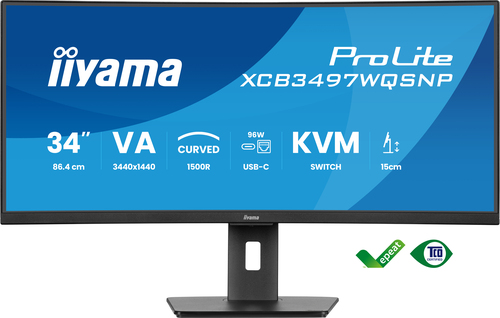 iiyama ProLite, 34’’ UltraWide Quad HD curved monitor - LED, Black