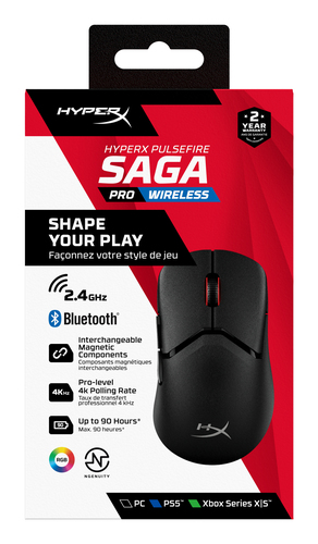 HyperX Pulsefire Saga Pro Wireless Gaming Mouse Ambidextrous, Optical, 3200 DPI