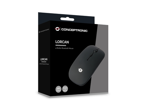 Conceptronic (LORCAN01B) 4-Button Bluetooth Mouse, Ambidextrous, Optical, Mouse