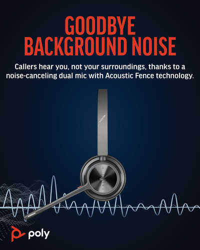 POLY Voyager 4320 UC Stereo BT700 USB-A Adapter, Wireless, 20 - 20000 Hz, Headset/Headphones, Black