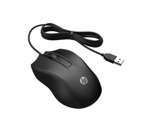 HP Wired Mouse 105, Ambidextrous, Optical, USB/A, 1600 DPI, Black