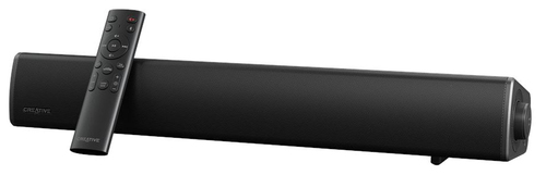 Creative Labs Sound Blaster GS5 soundbar with RGB lighting on black tabletop