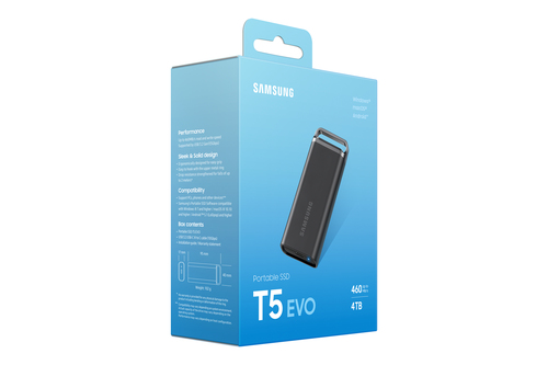 Samsung MU-PH4T0S 4TB USB 3.2 Gen1 External SSD – 460MB/s, Portable, Black