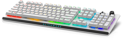 Alienware RGB mechanical keyboard with programmable hotkeys and 100 million keystroke lifespan