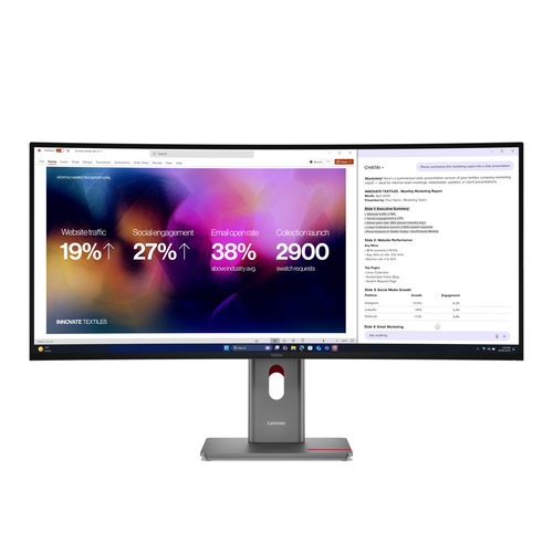 Lenovo ThinkVision P40WD-40, 100.8 cm (39.7"), 5120 x 2160 pixels, LCD Monitor