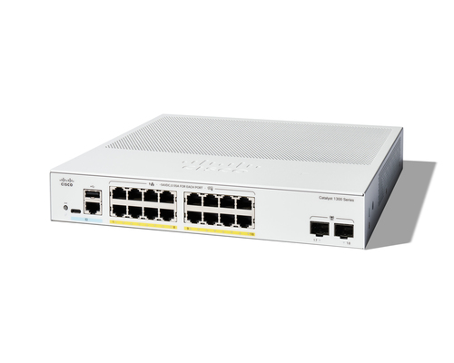Cisco Catalyst (C1300-16P-2G), 16 Port GE, PoE, 2x1GE SFP, L2/L3, Managed Switch