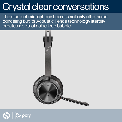 POLY Voyager (9T9J6AA#AC3) Focus 2 USB-C/A, Wireless, Headset/Headphones, Black