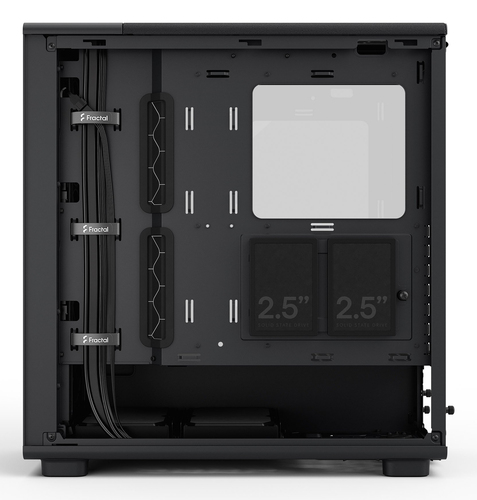 interior layout of Fractal Design Epoch PC case highlighting cable management and fans