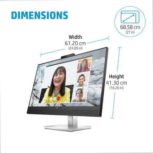 HP E-Series E27m G4 QHD USB-C Conferencing Monitor, (27"), 2560 x 1440 pixels