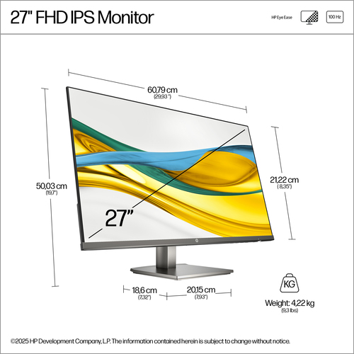 HP Series 5, 68.6 cm (27"), 1920 x 1080 pixels, Full HD LCD Monitor