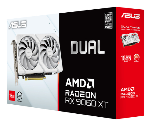 ASUS Dual -RX9060XT-16G-WHITE, Radeon RX 9060 XT 16 GB GDDR6 Graphics Card