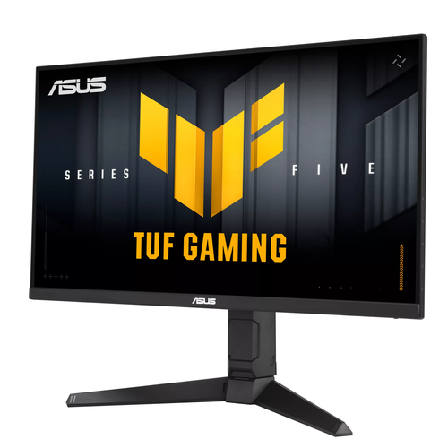 Side view of ASUS TUF Gaming VG259QMRL5A monitor with black stand