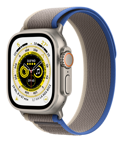 Apple Watch Ultra titanium case with OLED touchscreen and rugged design