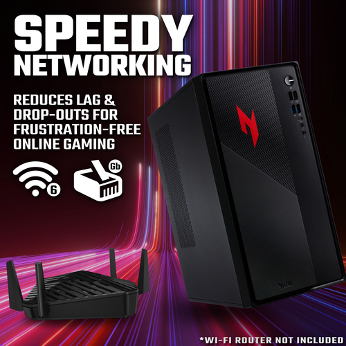 Close-up of NVIDIA GeForce RTX 3050 on Acer Nitro 20 N20 desktop