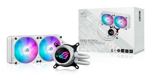 ASUS ROG Strix LC III 240 ARGB white cooler RGB lighting pump head image - CFHO-290