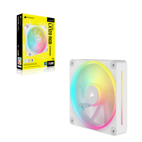 Corsair iCUE LINK LX120 RGB,Fan, 12 cm, 400 RPM, 2400 RPM, White