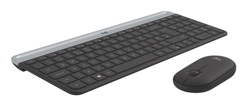 Logitech MK470 QWERTY wireless keyboard and mouse top view image