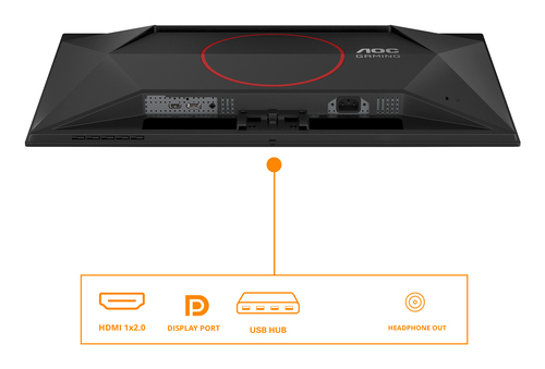 AOC G4 Q27G41ZDF monitor image highlighting slim bezel and sleek black frame