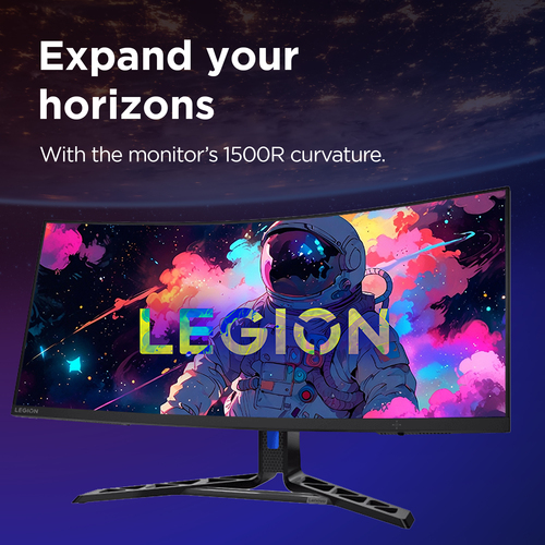 Lenovo Legion R34w-30 monitor image showing 3440 x 1440 wide QHD resolution