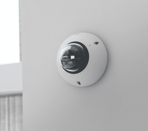 Ubiquiti G6 Dome Indoor Outdoor IP Security Camera Wired Ceiling Wall White mounted on indoor wall