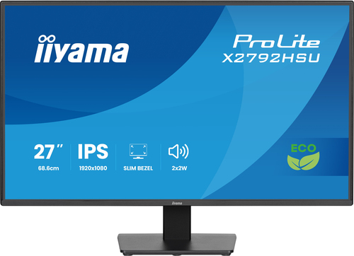 iiyama ProLite X2792HSU-B1 monitor front view with 27 inch Full HD LED display