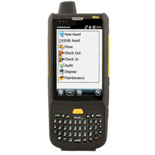 Side view of Wasp HC1 handheld showing QWERTY keypad