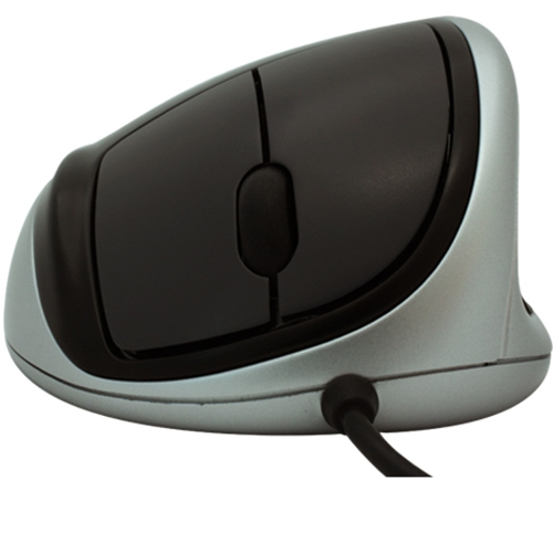 Goldtouch ergonomic mouse showing sloped shape for wrist comfort